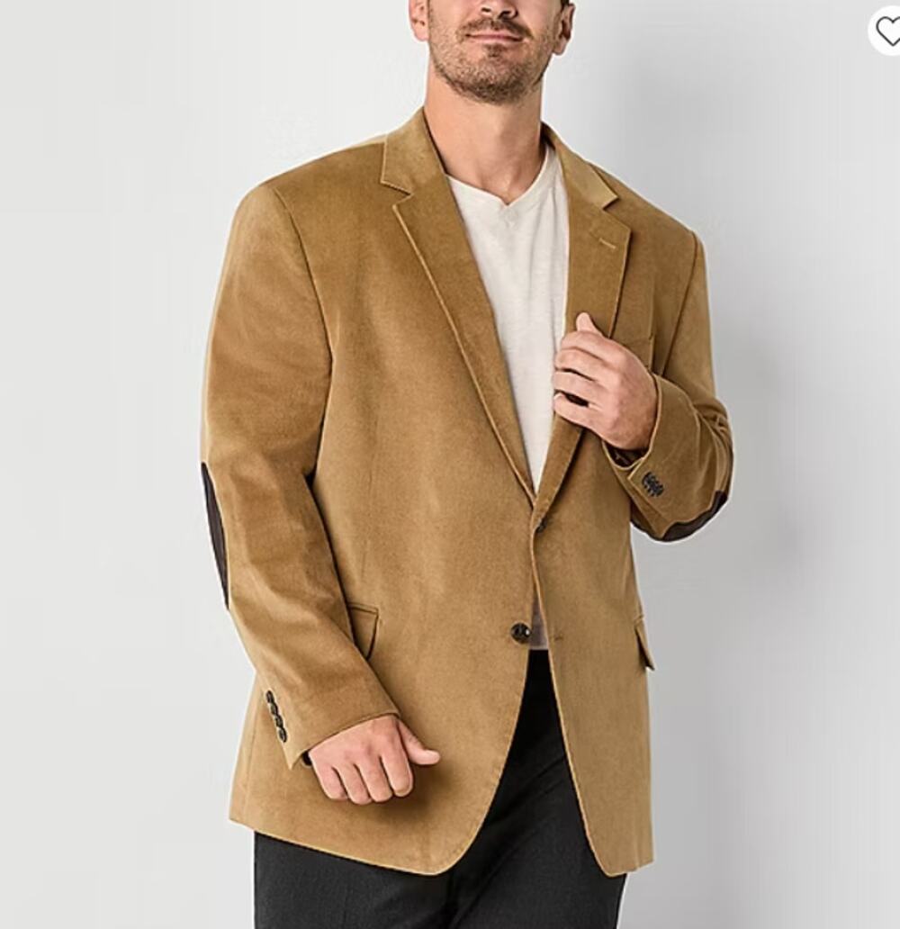 Stafford Corduroy Mens Stretch Fabric Regular Fit Corduroy Sport Coat Size 48LNG